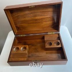 Vintage Equestrian Lacquer Finish Inlaid Wood Horse Music Storage Box Free Ship