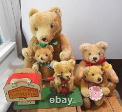 Vintage German Herman Mohair Teddy Bear Music Box- Bear is 3 1/2