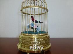 Vintage German Karl Griesbaum Singing Bird Cage Music Box Automaton =watch Video