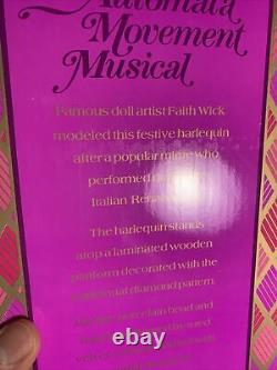 Vintage LIMITED Enesco Faith Wick Happy Harlequin Musical Clown +Box+COA+NEWrare