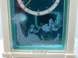 Vintage MID Century Dancing Ballerina Music Box German Alarm Clock Wiener Works