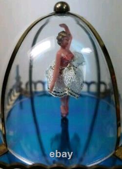 Vintage MID Century Dancing Ballerina Music Box German Alarm Clock Wiener Works