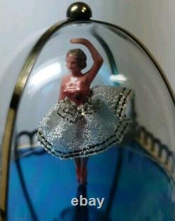 Vintage MID Century Dancing Ballerina Music Box German Alarm Clock Wiener Works