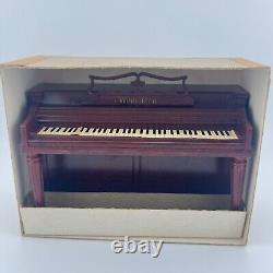 Vintage Miniature Wurlitzer Upright Piano Dollhouse Toy Sample in original box