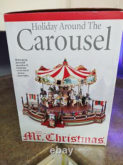 Vintage Mr. Christmas Holiday Around The Carousel 2002 Musical With Original Box
