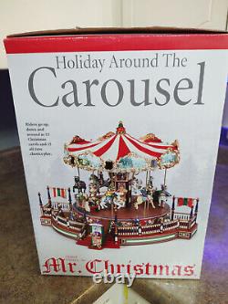 Vintage Mr. Christmas Holiday Around The Carousel 2002 Musical With Original Box