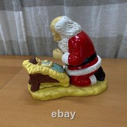 Vintage Music Box Roman Inc 1992 R. P. Gauer Kneeling Santa And Baby Jesus
