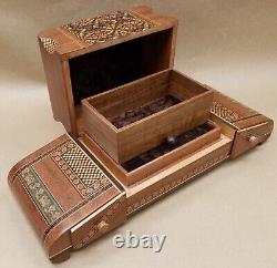 Vintage Musical Jewellery Box Inlaid Micro Mosaic Decoration