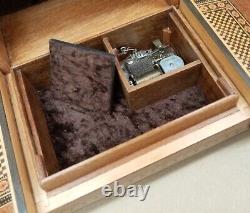 Vintage Musical Jewellery Box Inlaid Micro Mosaic Decoration