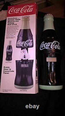 Vintage NEW Coca-Cola Moving Polar Bear Coke Bottle Music Box & Clock VIDEO