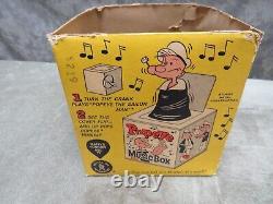 Vintage POPEYE Music Jack in the Box with Original Box Stellar