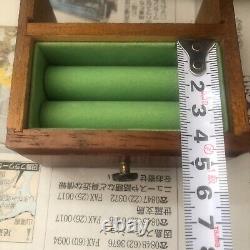 Vintage Showa Era Wooden Jewelry Box with Music Box 9.1× 6.2× 10.6in From Japan