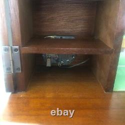 Vintage Showa Era Wooden Jewelry Box with Music Box 9.1× 6.2× 10.6in From Japan