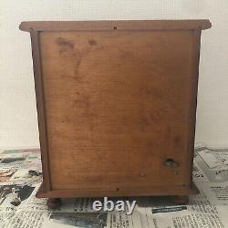 Vintage Showa Era Wooden Jewelry Box with Music Box 9.1× 6.2× 10.6in From Japan