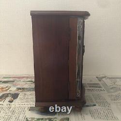 Vintage Showa Era Wooden Jewelry Box with Music Box 9.1× 6.2× 10.6in From Japan