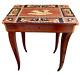 Vintage Sorrento Marquetry Jewelry Music Box Wooden Table Roman Style Italy