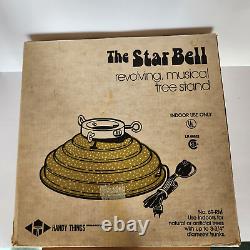 Vintage Star Bell Musical Revolving Christmas Tree Stand with Box Works