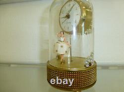 Vintage Swiss Reuge Dancing Ballerina Music Box Automaton German Alarm Clock