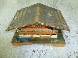 Vintage Swiss Wooden House Reuge Dancing Ballerina Music Box (watch The Video)