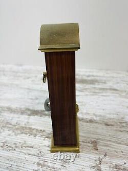 Vintage Swiza Reuge Music Box Miniature Grandfather Tempus Fugit Alarm Clock F/S