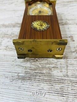 Vintage Swiza Reuge Music Box Miniature Grandfather Tempus Fugit Alarm Clock F/S