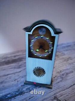 Vintage Swiza Reuge Music Box Miniature Grandfather Tempus Fugit Alarm Clock F/S