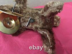 Vintage Wind-up Working Musical Chimp with Brass Cymbals-Original Box-Japan