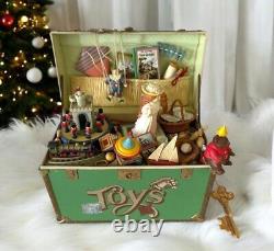 Vtg ENESCO 1986 MUSIC BOX TOY SYMPHONY TREASURE CHEST OF TOYS IN ORIGINAL BOX