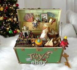 Vtg ENESCO 1986 MUSIC BOX TOY SYMPHONY TREASURE CHEST OF TOYS IN ORIGINAL BOX