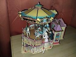 Vtg Enesco CAROUSEL ROYALE Deluxe Action Animated Illuminated Musical Music Box