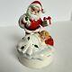 Vtg Lefton 1887 Ceramic Christmas Music Box Santa With Gift & Sleeping Child Rare