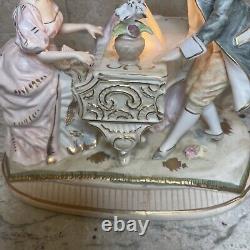 Vtg Lenwile Ardalt orig. Porcelain lady Playing Piano- Light- Music Box- Rare