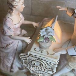 Vtg Lenwile Ardalt orig. Porcelain lady Playing Piano- Light- Music Box- Rare