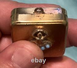 Vtg MINIATURE BALLERINA GOLD TONE MUSIC BOX CHARM PENDANT SIGNED JAPAN Rare Read