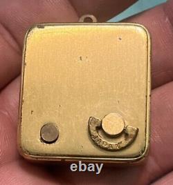 Vtg MINIATURE BALLERINA GOLD TONE MUSIC BOX CHARM PENDANT SIGNED JAPAN Rare Read