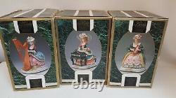 Waco Musical Melody Motion Madames Harp Harpsichord Lyre In Orig Boxes Lot Of 3
