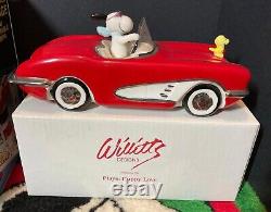 Willitts 1988 Snoopy Vintage Music Box Red Corvette New in Original Box