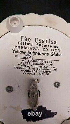 Yellow Submarine Snow Globe Music Box. Vtg 1999. Numbered 2981